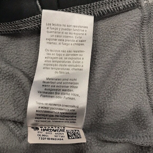 Mountain Hardwear Fleece Jacket Sz XS Full Zip Long Sleeve Pockets Gray White Mi - Picture 11 of 11